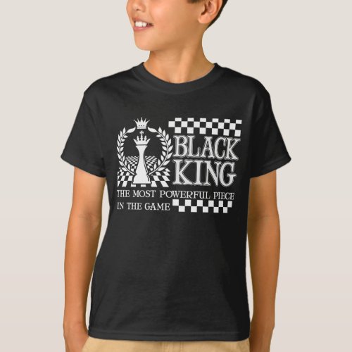 Black King Chess Piece Black African American Men T_Shirt