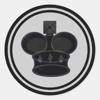 Black King Chess Piece Classic Round Sticker by Chess_store at Zazzle