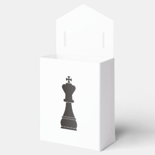 Black king chess piece favor boxes