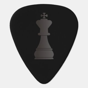 Black King Chess Piece Guitar Pick by peculiardesign at Zazzle