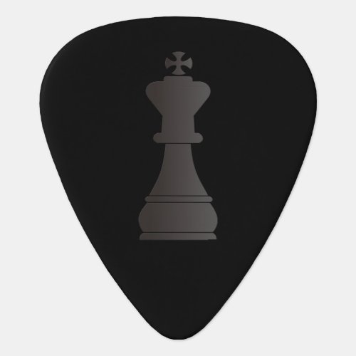 Black king chess piece guitar pick