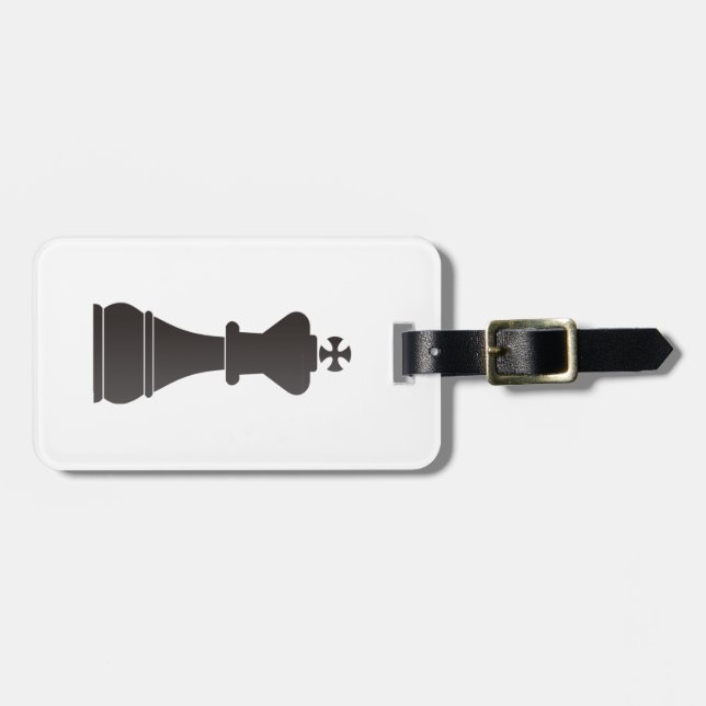 Black king chess piece luggage tag (Front Horizontal)