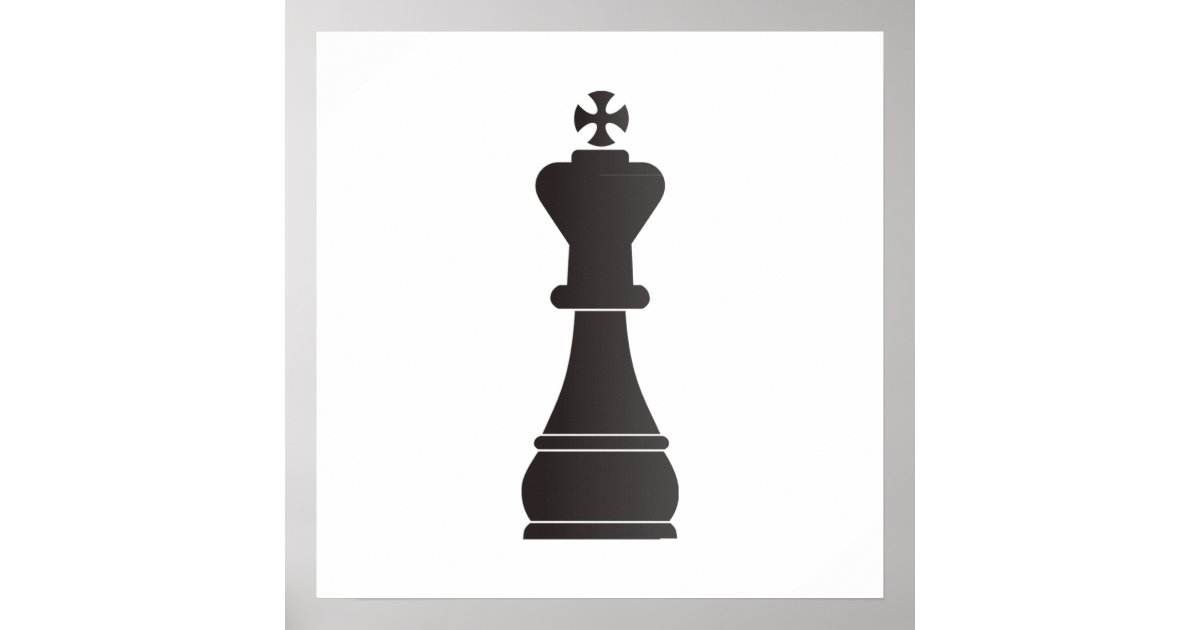 Black king chess piece poster Zazzle