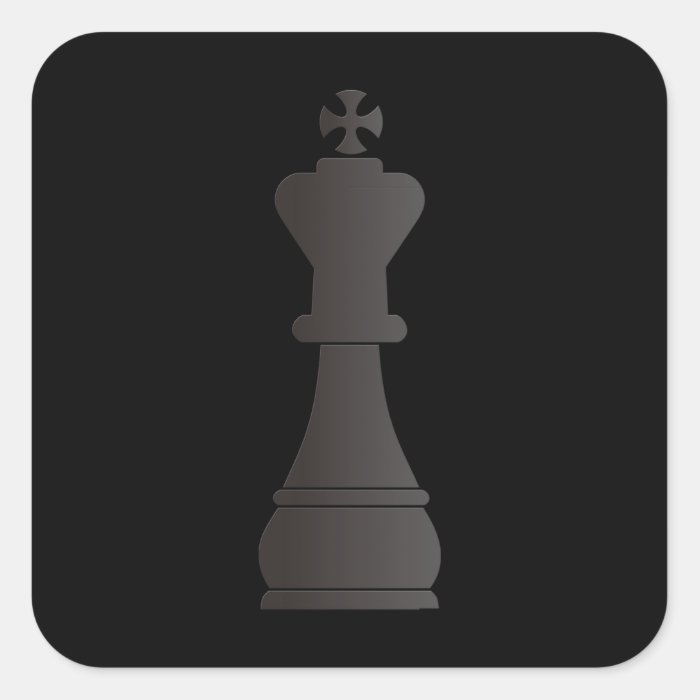 Black king chess piece square sticker