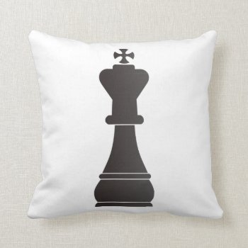 Black King Chess Piece Throw Pillow by peculiardesign at Zazzle