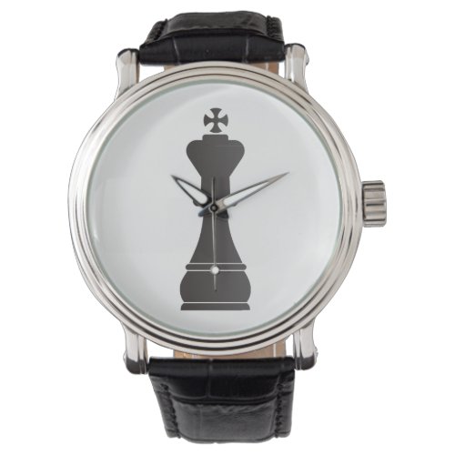 Black king chess piece watch