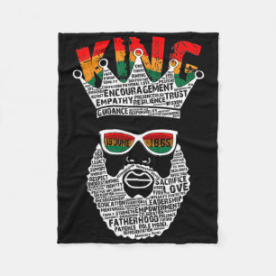 Black King Father's Day Juneteenth History 19th Ju Fleece Blanket