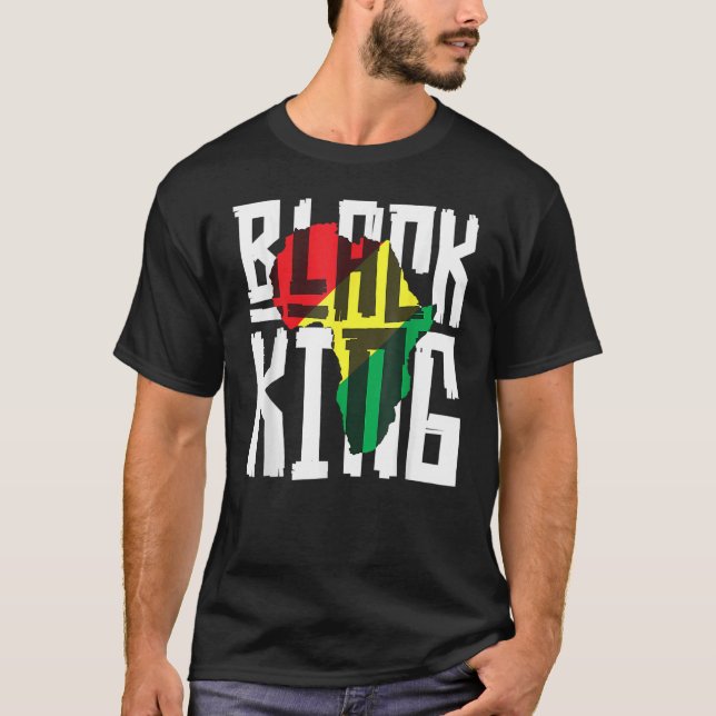 Black King For Boys Men Black History Month Africa T-Shirt (Front)
