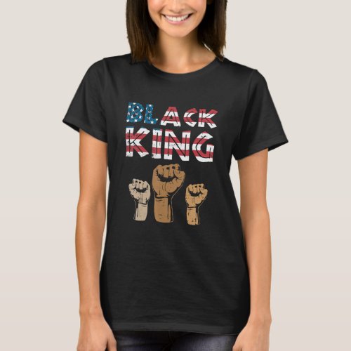 Black King History Month Pride Fist African Americ T_Shirt