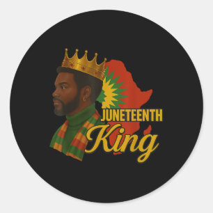 Black King Juneteenth 1865 Crown African American Classic Round Sticker