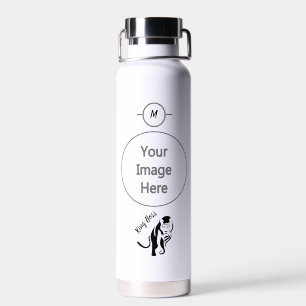 Black King Lion Leo Water Bottle