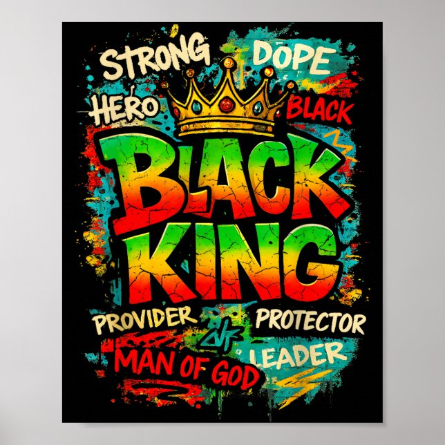 Black King Man Of God Strong Leader Melanin Black  Poster (Front)