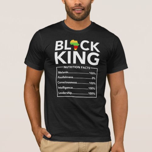 Black King Nutrition Facts Empowering Black King T_Shirt