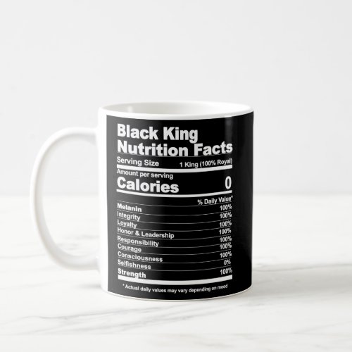 Black King Nutritional Facts Coffee Mug