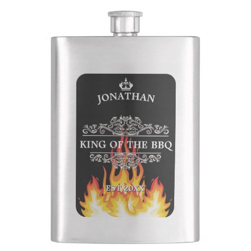 Black King of The BBQ Flask