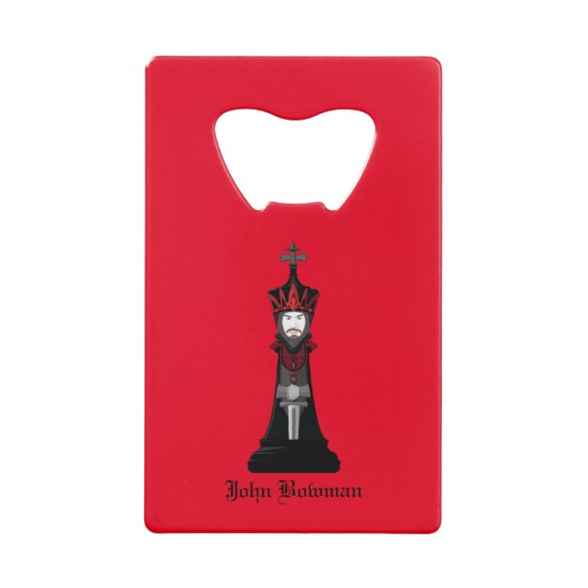 Black King / Personalized name Credit Card Bottle Opener (Front)