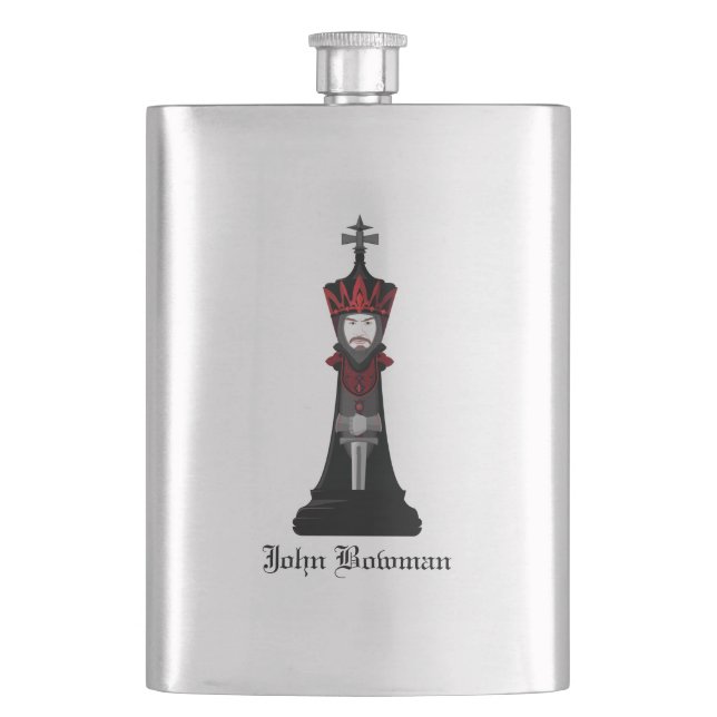 Black King / Personalized name Flask (Front)