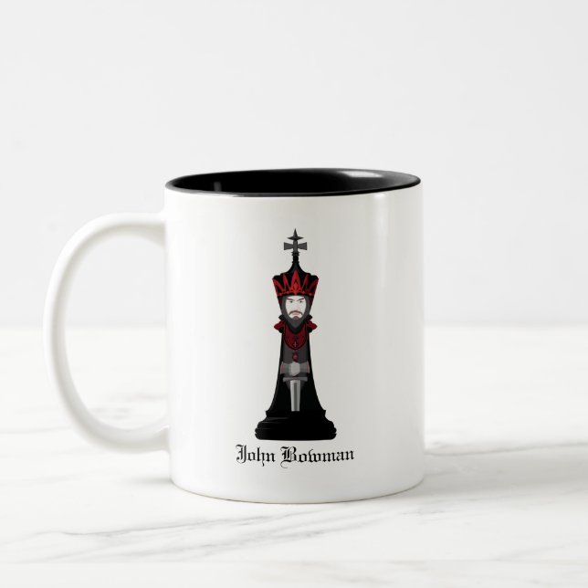 Black King / Personalized name Two-Tone Coffee Mug (Left)