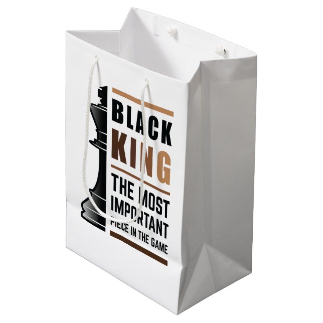 Black King The Most Important Piece In The Game 2 Medium Gift Bag (Front Angled)