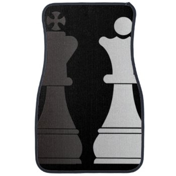 Black King White Queen Chess Pieces Car Floor Mat by peculiardesign at Zazzle