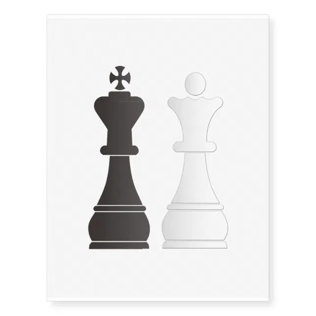 queen and king chess piece tattoos