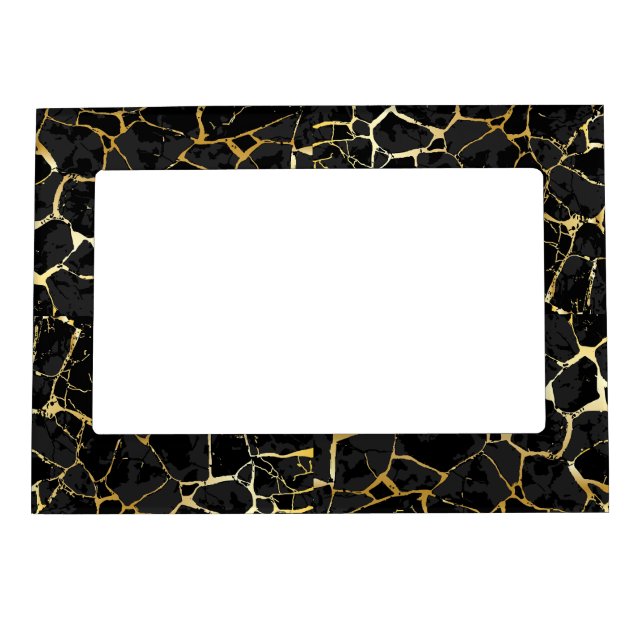 Black Kintsugi Gold Vein  Magnetic Frame (Front)