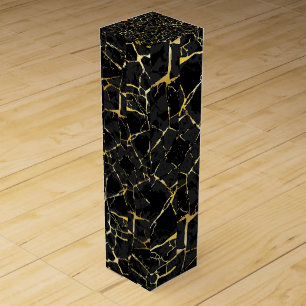 Black Kintsugi Gold Vein Wine Box