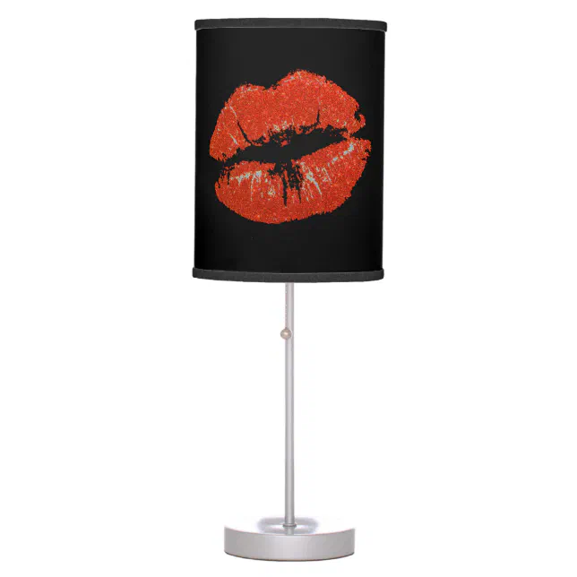 Black Kiss Table Lamp Zazzle
