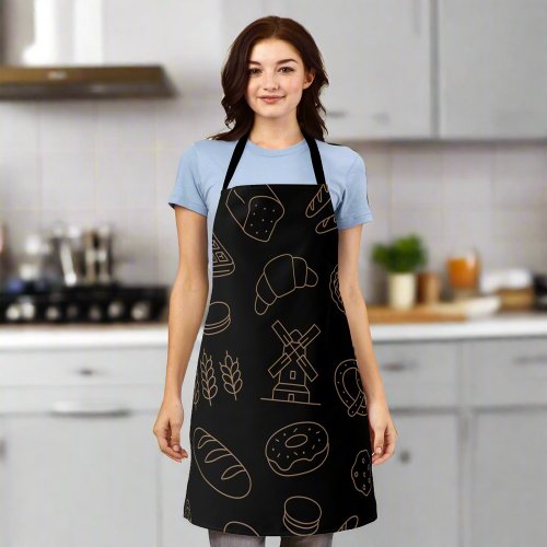 Black Kitchen Baking  Cooking Bread Fun Baker  Apron