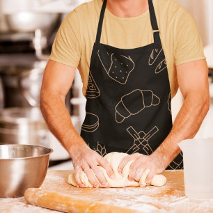 Black Kitchen Baking & Cooking Bread Fun Baker Apron