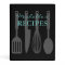 Black kitchen utensils mini recipe binder book