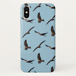 Black Kite Frenzy iPhone X Case (Light Blue)