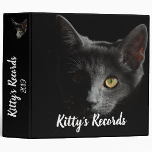 Black Kitten Beauty 3 Ring Binder