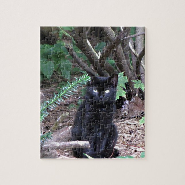 Black Kitten Cat Jigsaw Puzzle (Vertical)