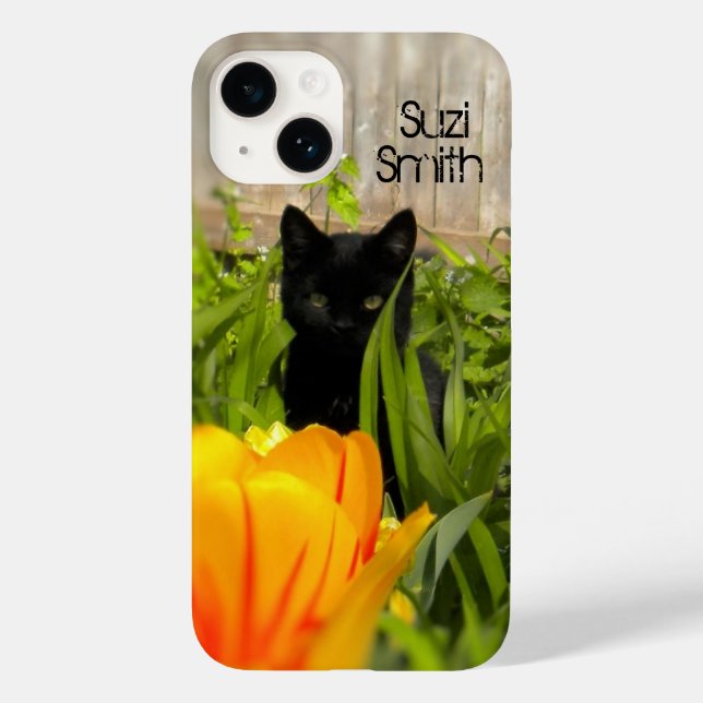 Black Kitten in the Garden Case-Mate iPhone Case (Back)