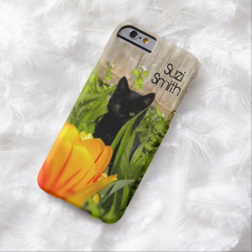 Black Kitten in the Garden iPhone 6 Case