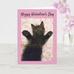 Black Kitten Valentine&#39;s Day Card at Zazzle