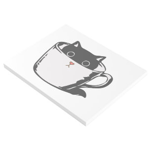 Black kitten with red nose hiding in a cup gallery wrap