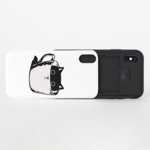 Black kitten with red nose hiding in a cup iPhone x slider case