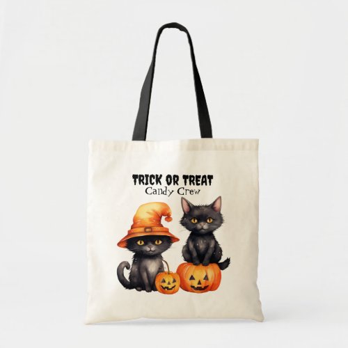 Black Kittens Candy Crew Kids Halloween Tote Bag