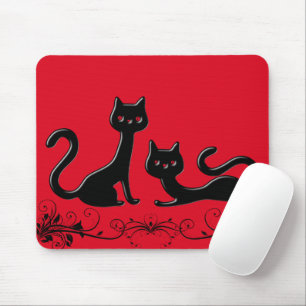 Black Kittens Cartoon III Mousepad