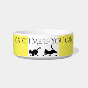 Black kittens Cat bowl customized with quote.