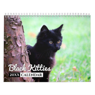 Black Kitties Photo Wall Calendar
