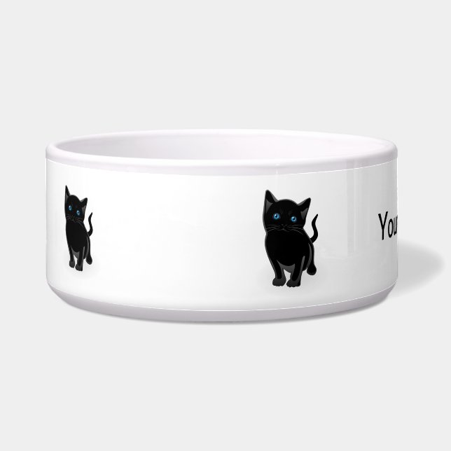Black kitty cartoon bowl (Front)