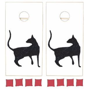 Black Kitty Cat Cornhole Set