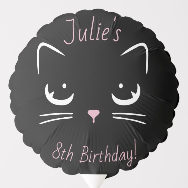 Black Kitty Cat Face Balloon (Front)