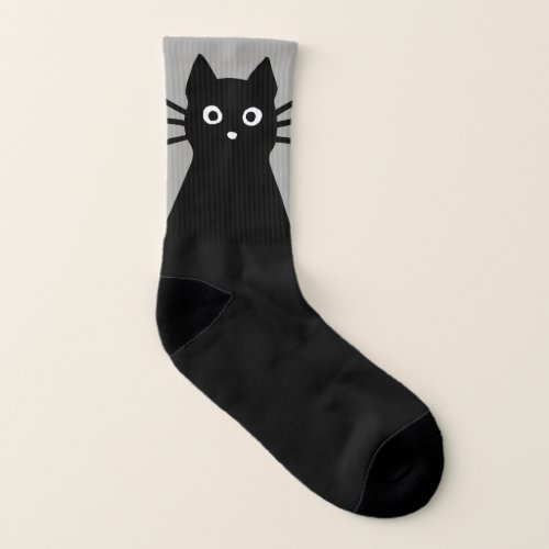 Black Kitty Cat Funny Novelty Cat Lovers Socks