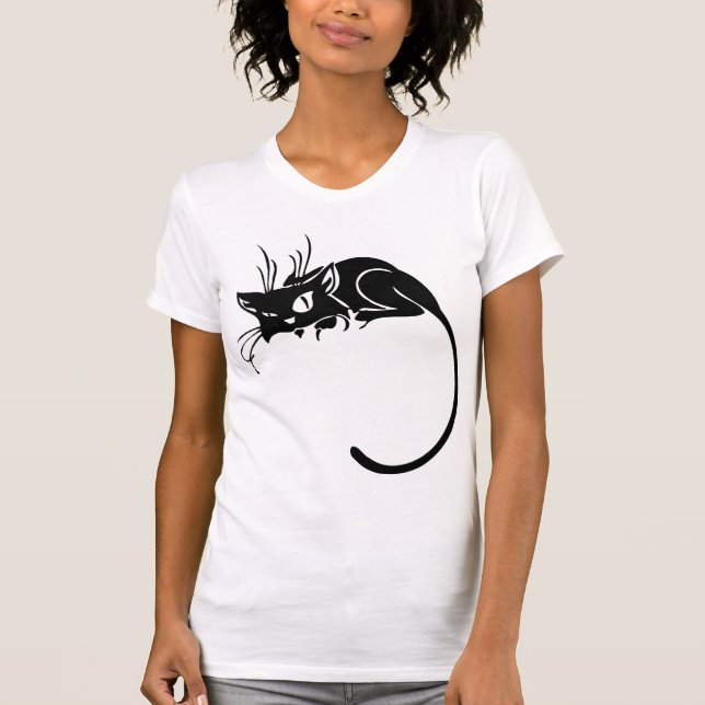 Black Kitty Cat Kitten Customize T-Shirt (Front)