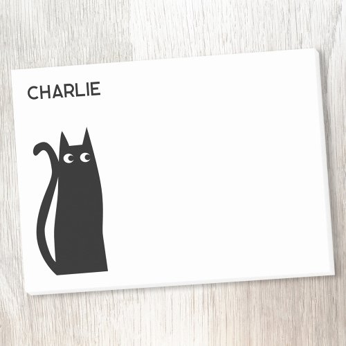 Black Kitty Cat Personalized Post_it Notes