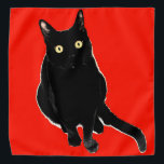 Black Kitty Cat Red Bandana<br><div class="desc">Bandana</div>